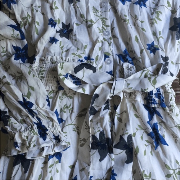 Free People Lighten Up Button Down Mini Shirt Dress Tea Combo Floral Sz S Boho - Picture 5 of 16